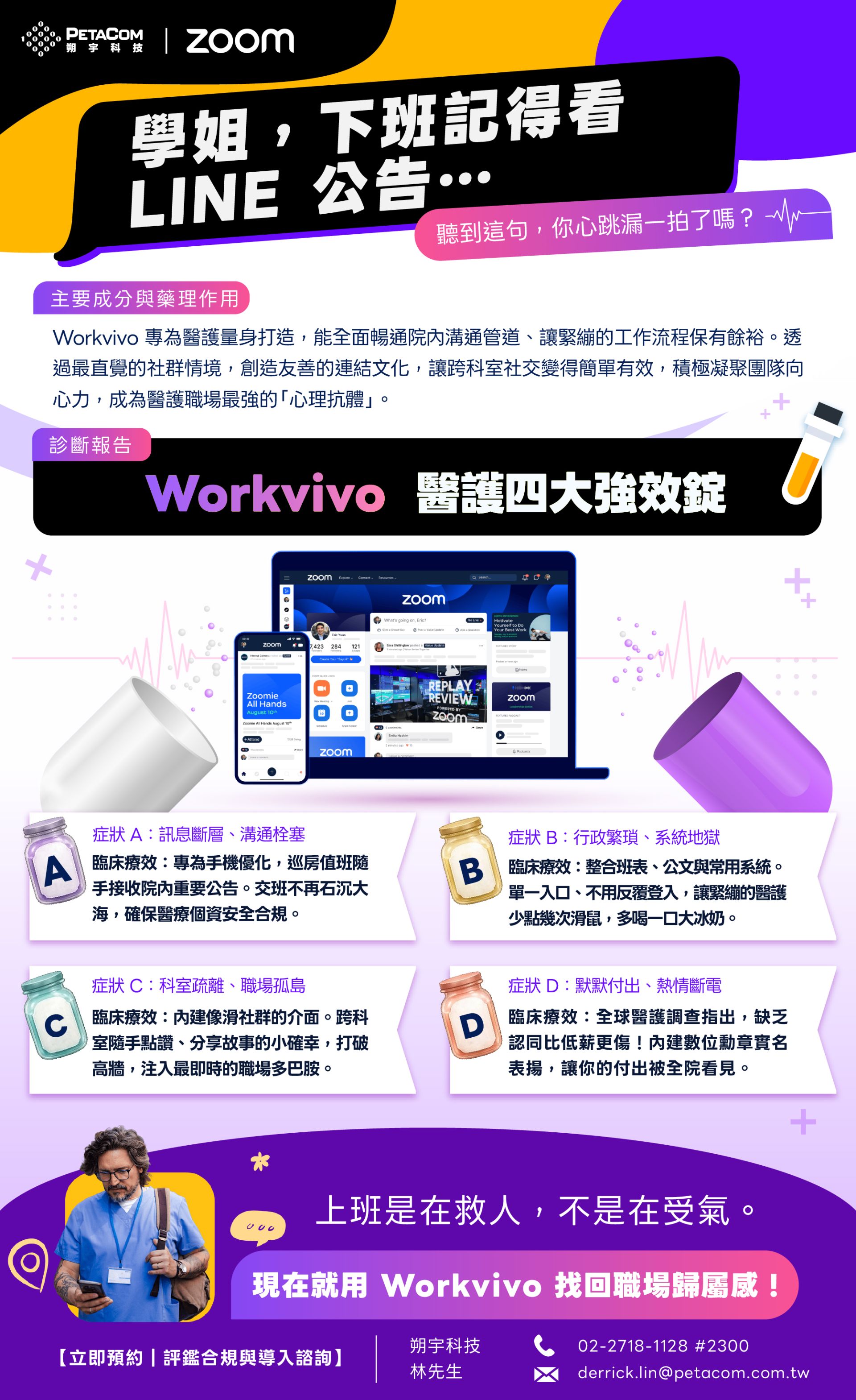 Zoom Workvivo 醫護四大強效錠